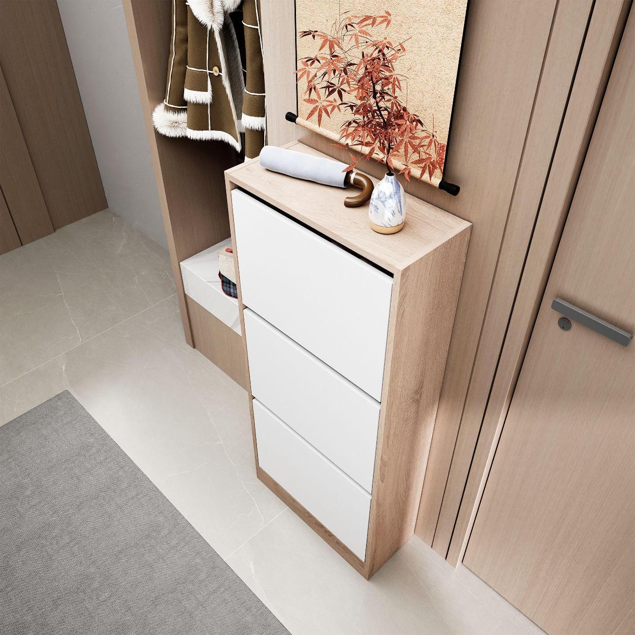 Обувница MFMaster Уно-754 дуб сонома-белый