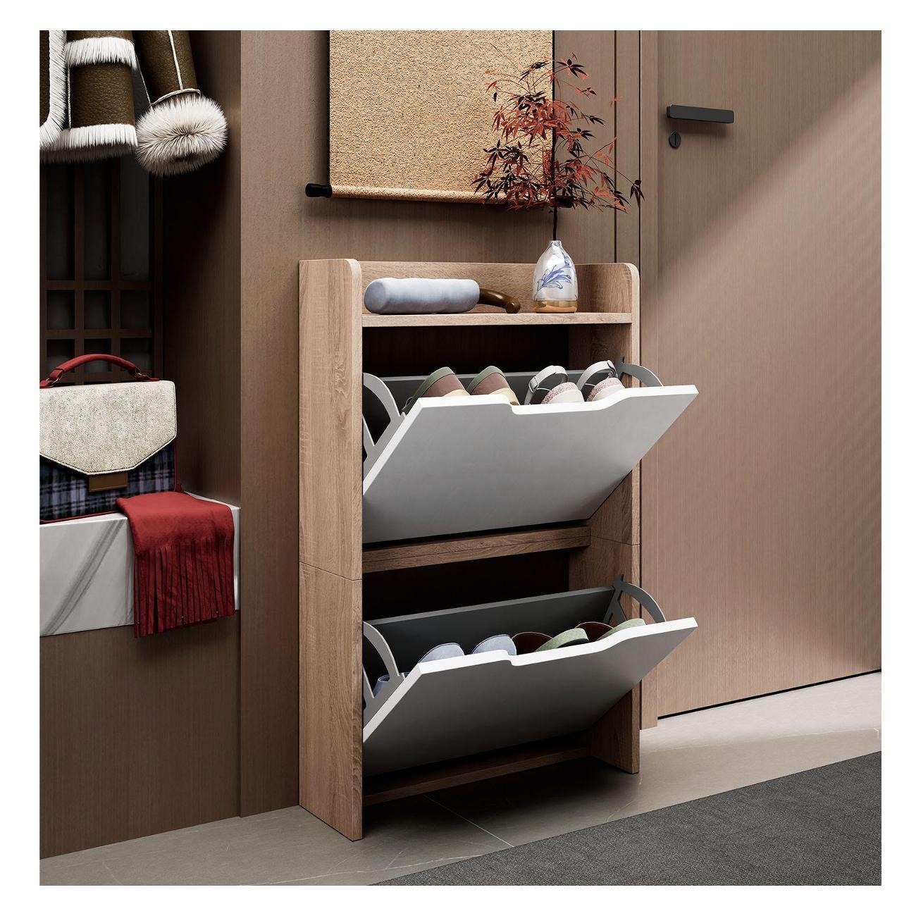 Обувница MFMaster Витто-174 дуб сонома-белый