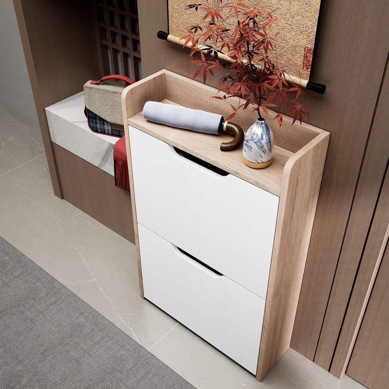 Обувница MFMaster Витто-174 дуб сонома-белый