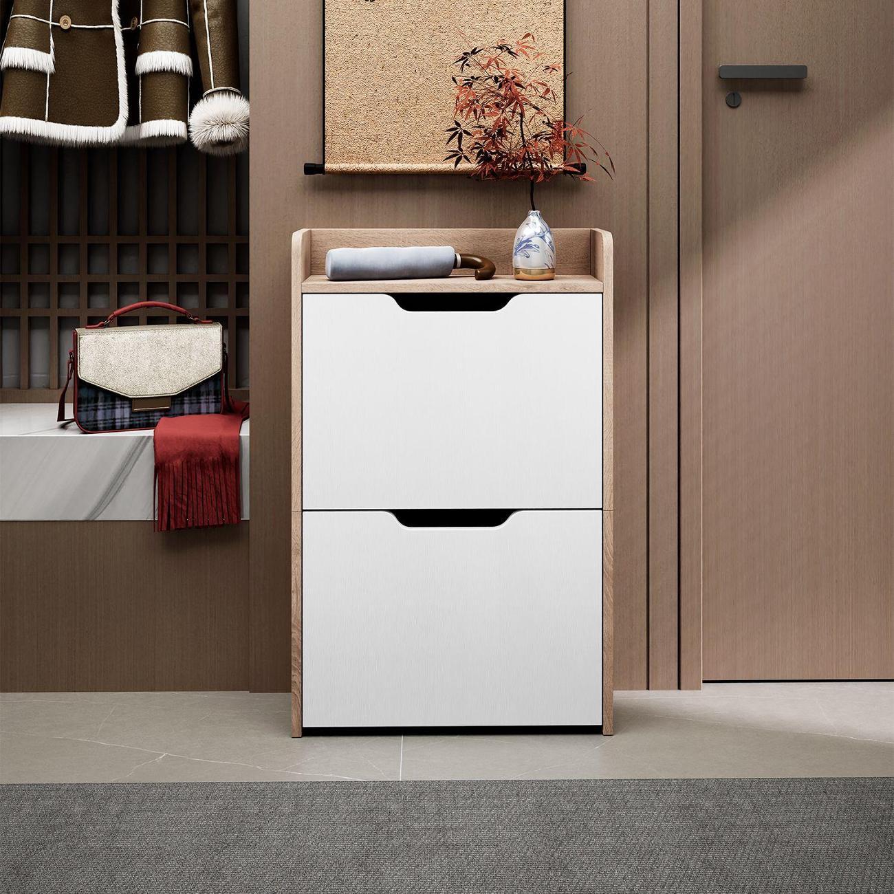 Обувница MFMaster Витто-174 дуб сонома-белый