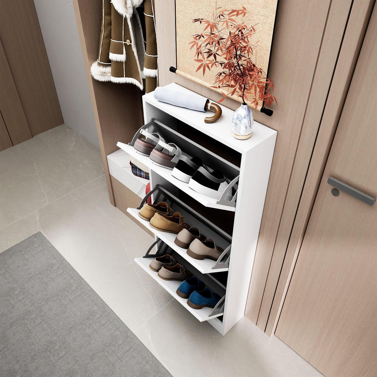 Обувница MFMaster узкая Уно-754-У белый