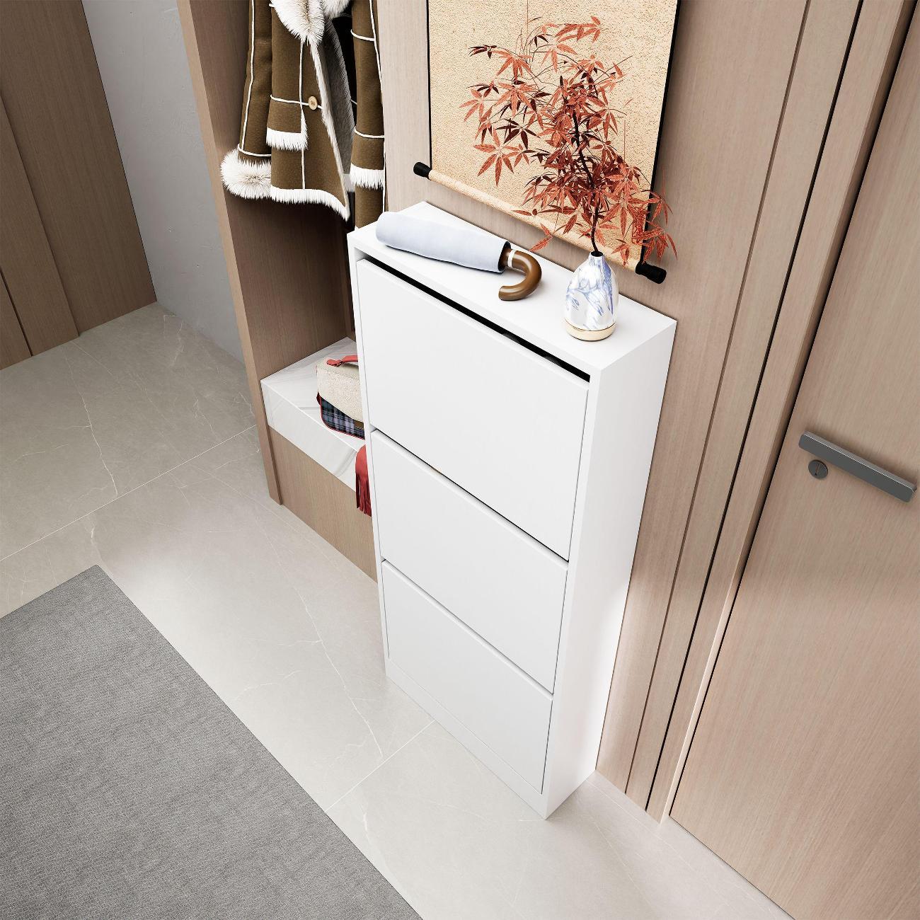 Обувница MFMaster узкая Уно-754-У белый