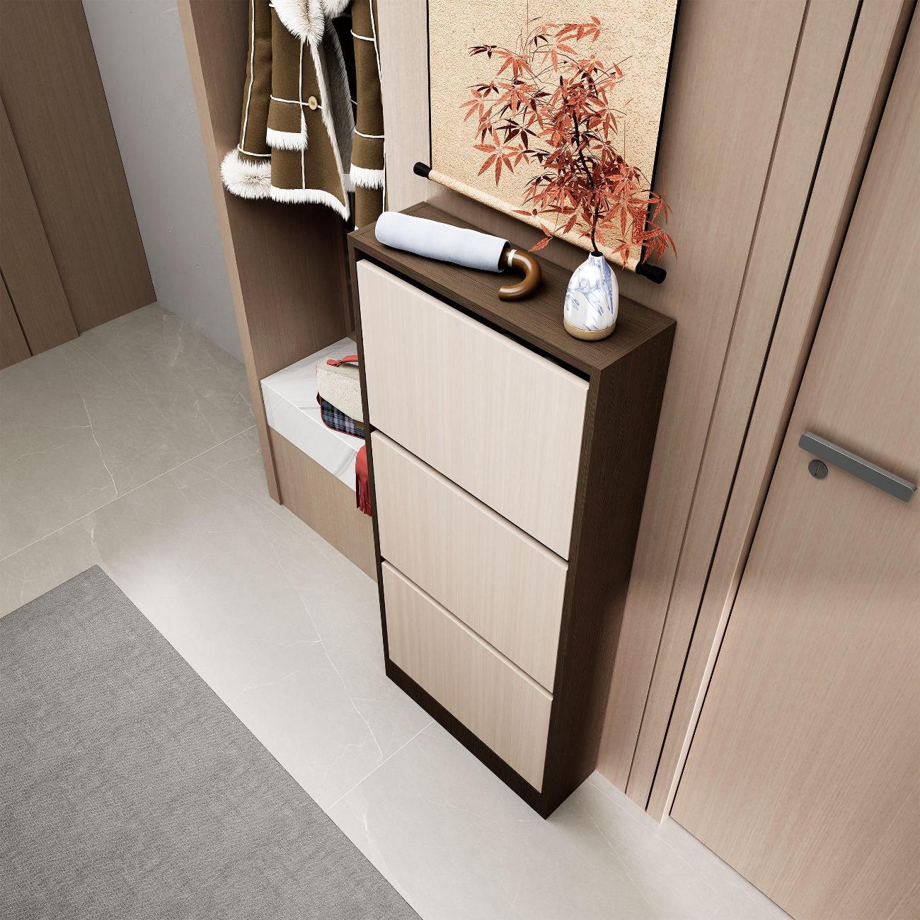 Обувница MFMaster узкая Уно-754-У венге-дуб молочный