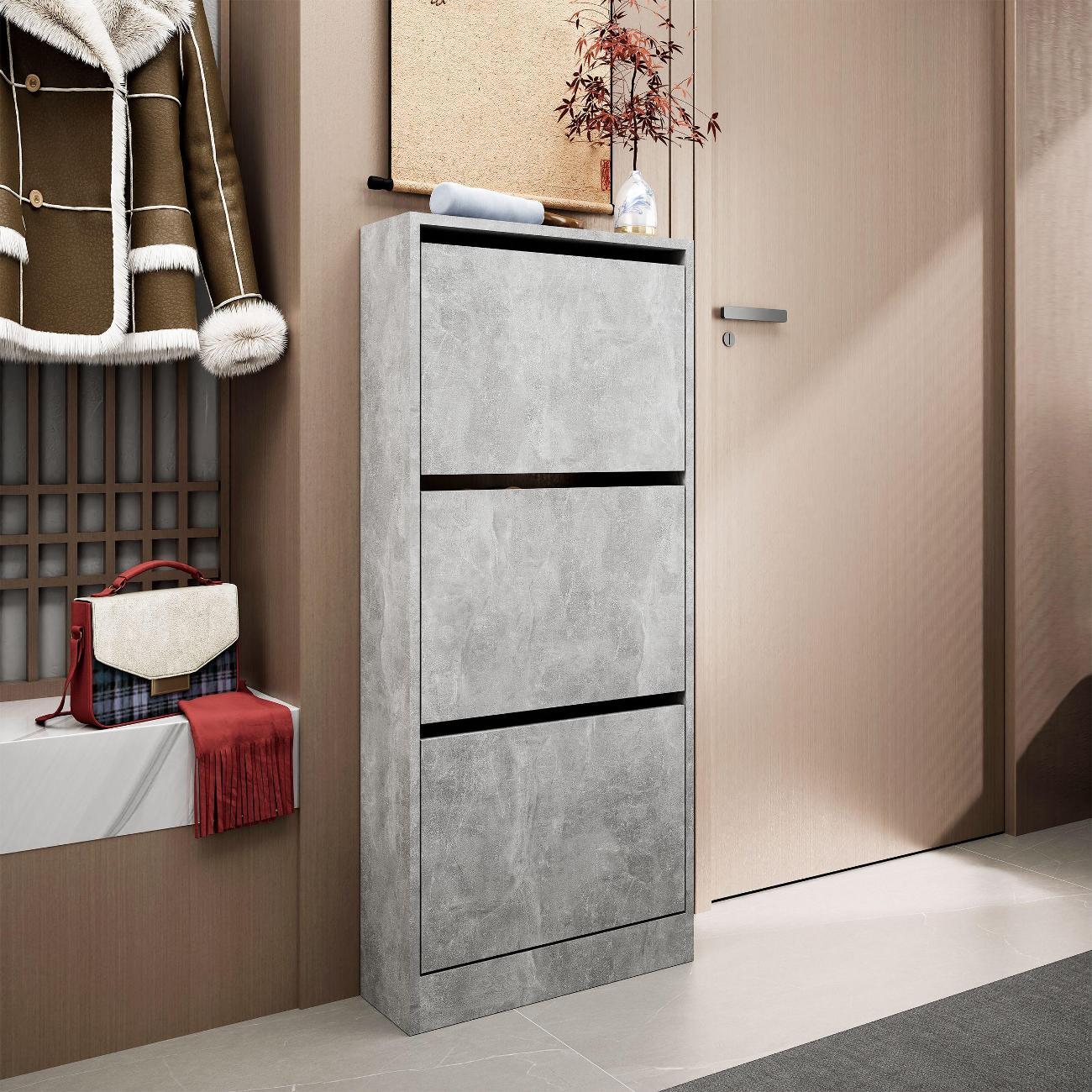 Обувница MFMaster узкая Уно-754-У бетон