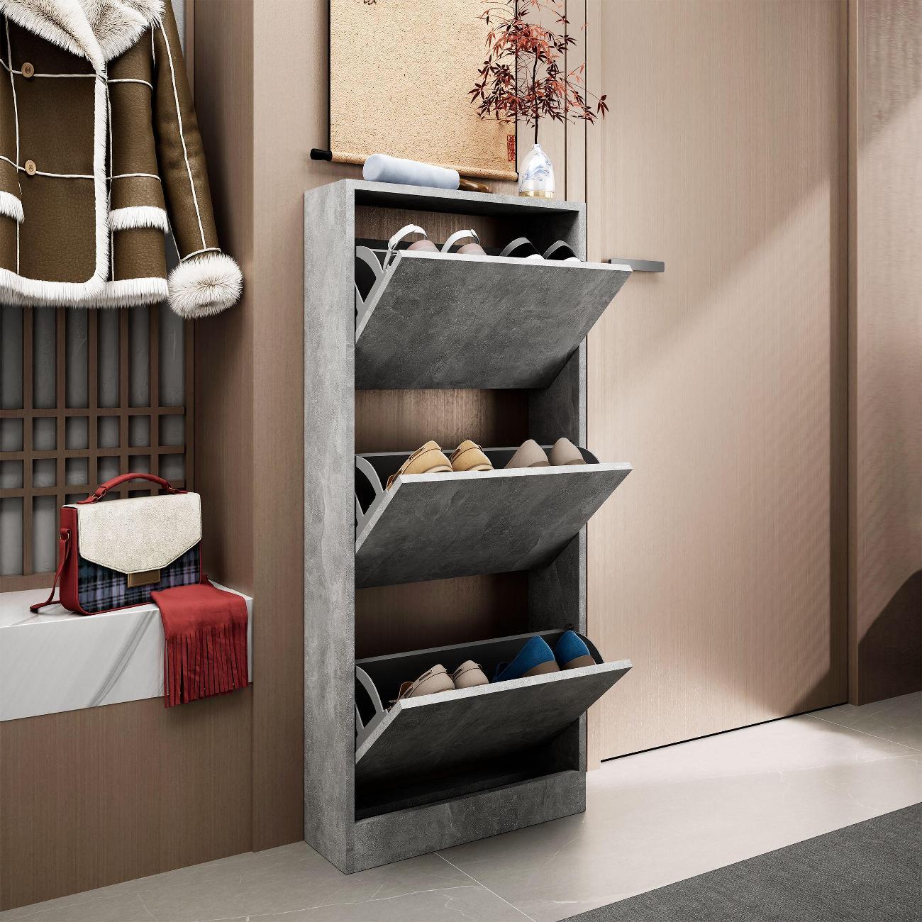 Обувница MFMaster узкая Уно-754-У бетон