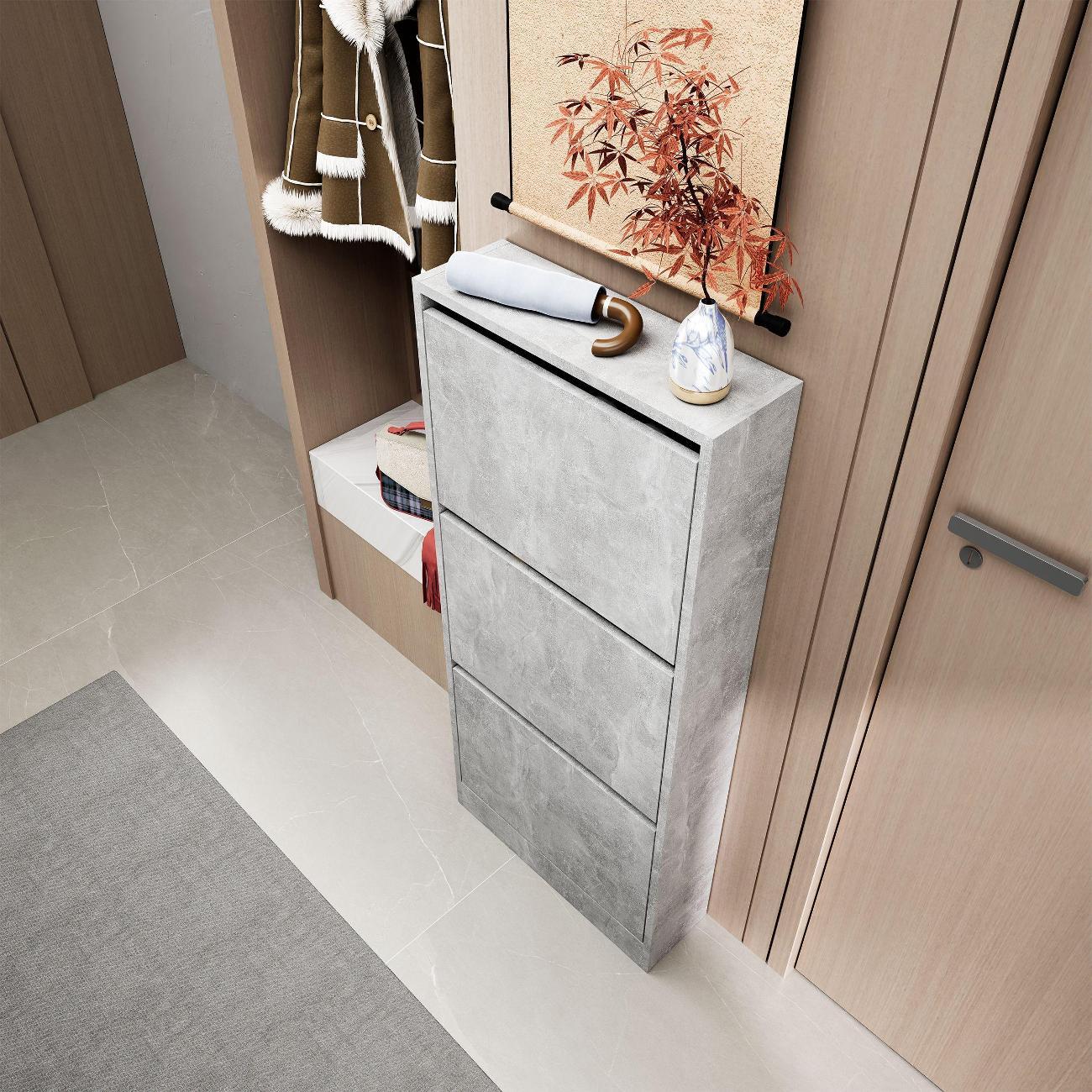 Обувница MFMaster узкая Уно-754-У бетон