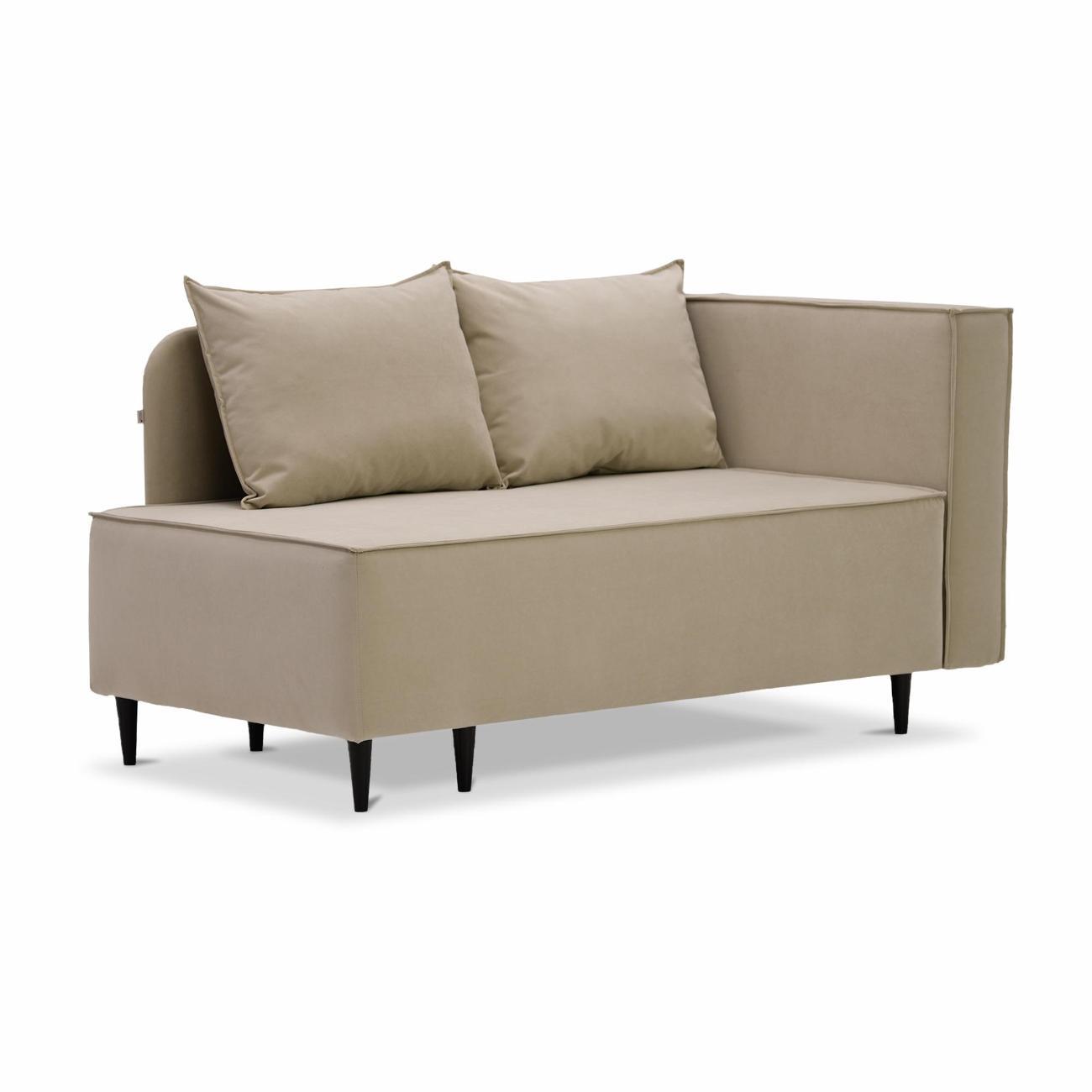 Кушетка Ладья Элфи 152х88х90 см, правый, велюр бежевый