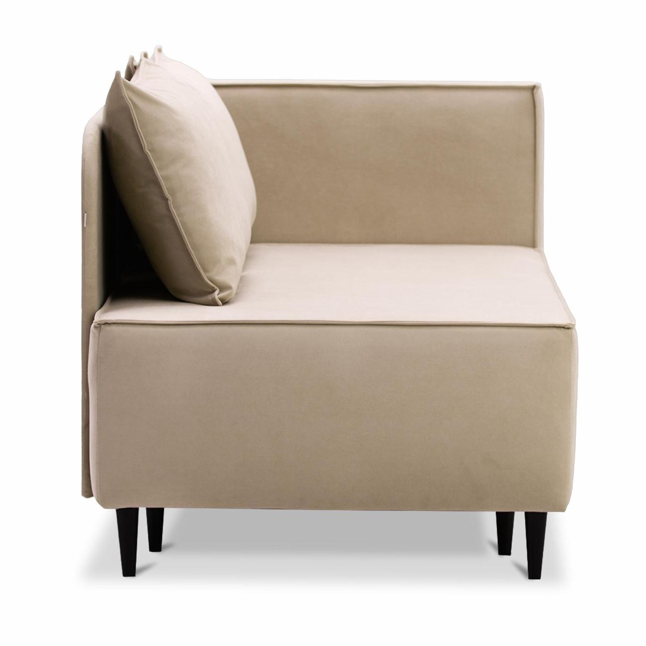 Кушетка Ладья Элфи 152х88х90 см, правый, велюр бежевый