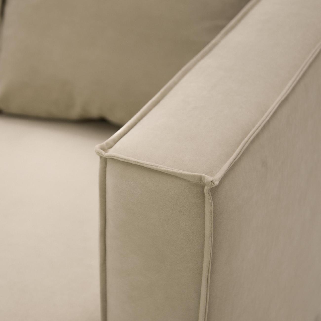 Кушетка Ладья Элфи 152х88х90 см, правый, велюр бежевый