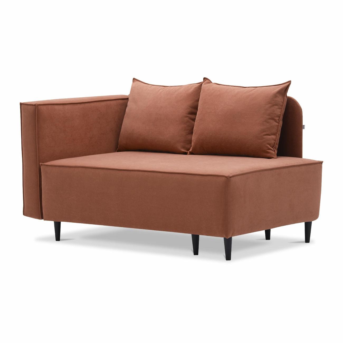 Кушетка Ладья Элфи 152х88х90 см, левый, велюр оранжевый