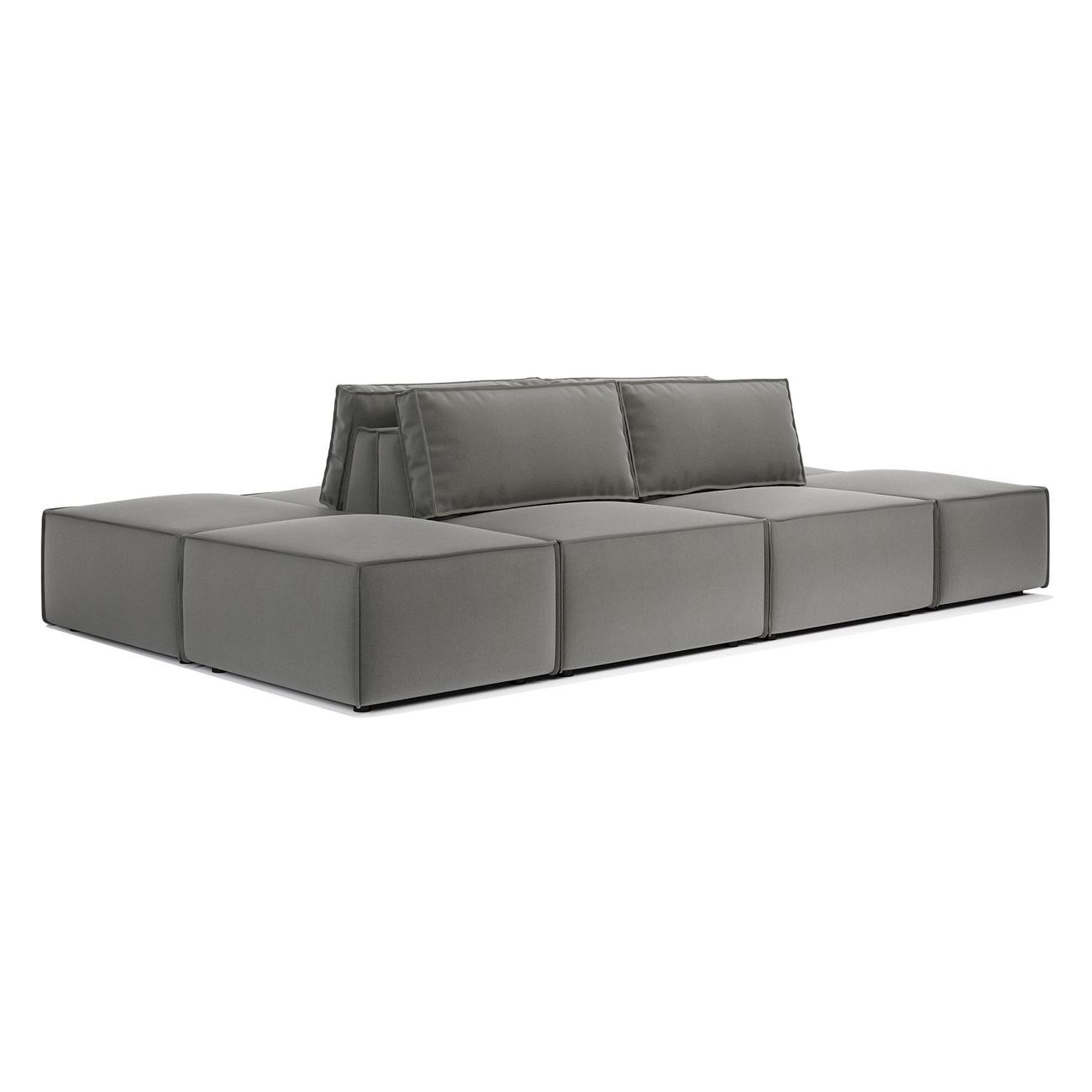 Диван Шарм-Дизайн модульный Шарм 25 Модуль-1, велюр серый