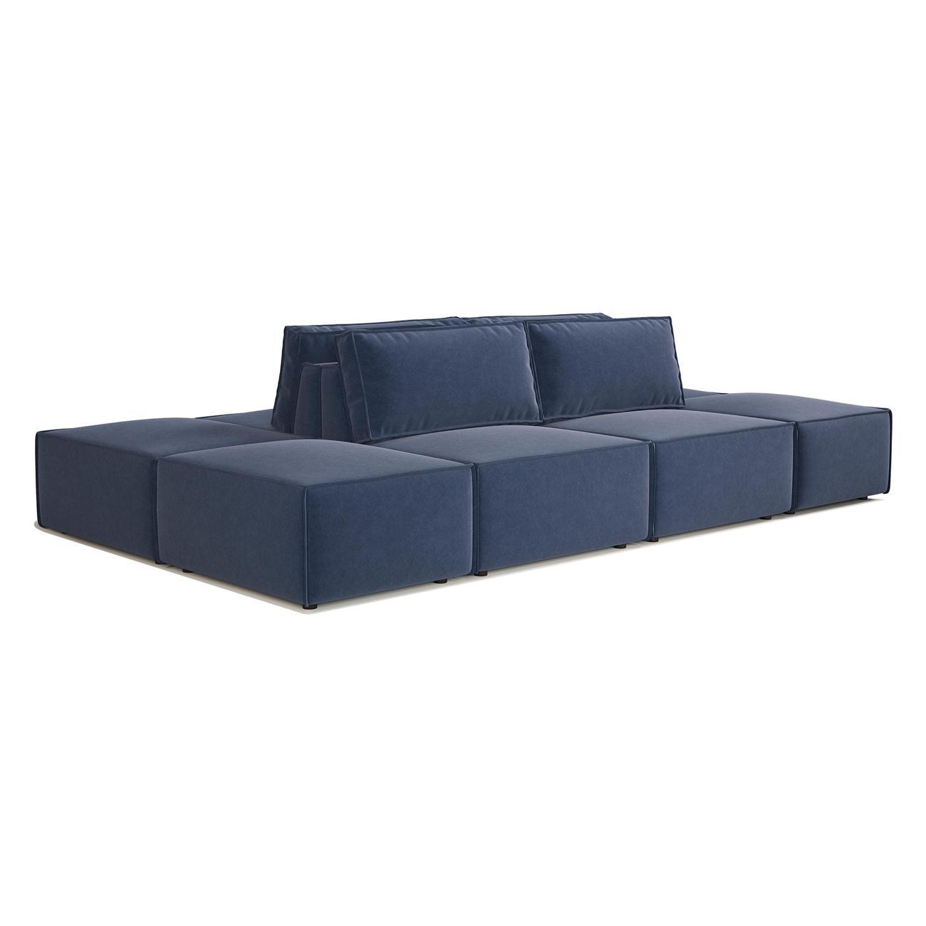 Диван Шарм-Дизайн модульный Шарм 25 Модуль-1, велюр Ультра миднайт