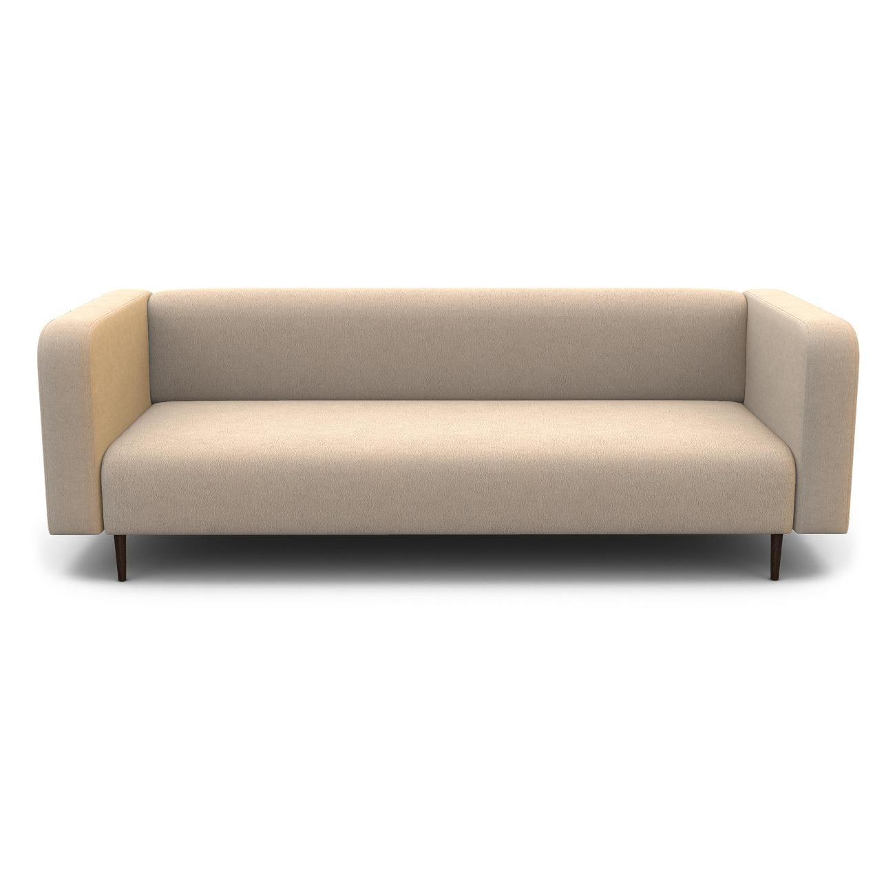 Диван Шарм-Дизайн офисный 3-х местный Акцент, прямой велюр бежевый