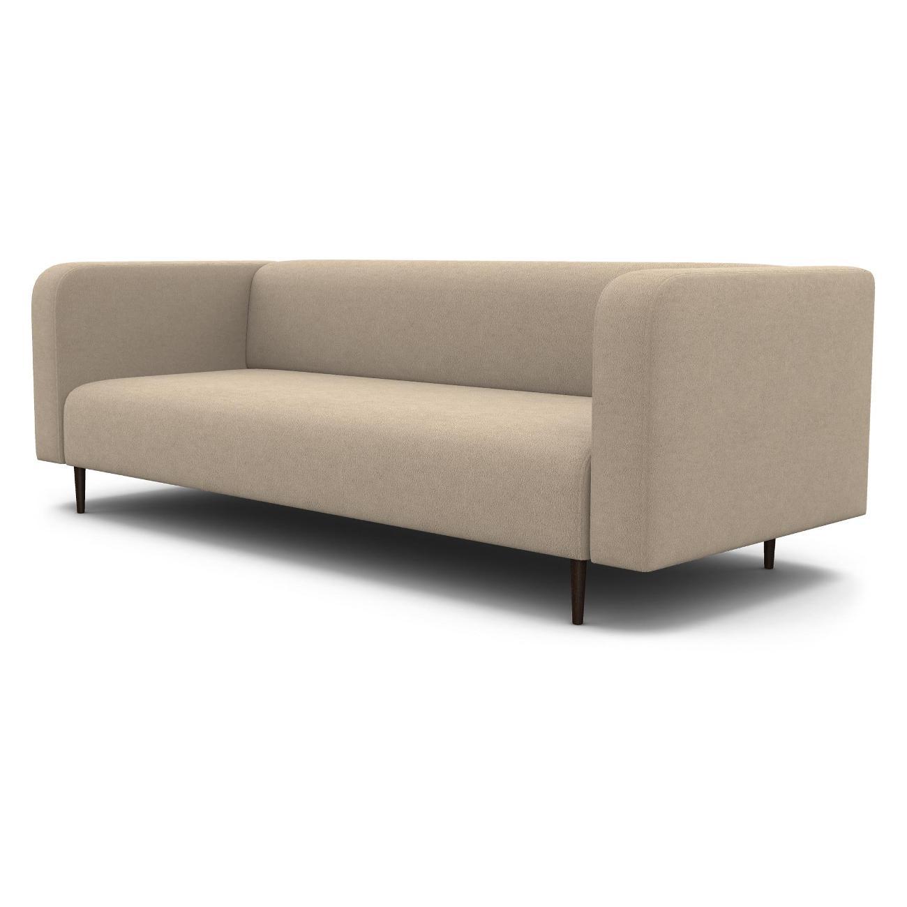 Диван Шарм-Дизайн офисный 3-х местный Акцент, прямой велюр бежевый