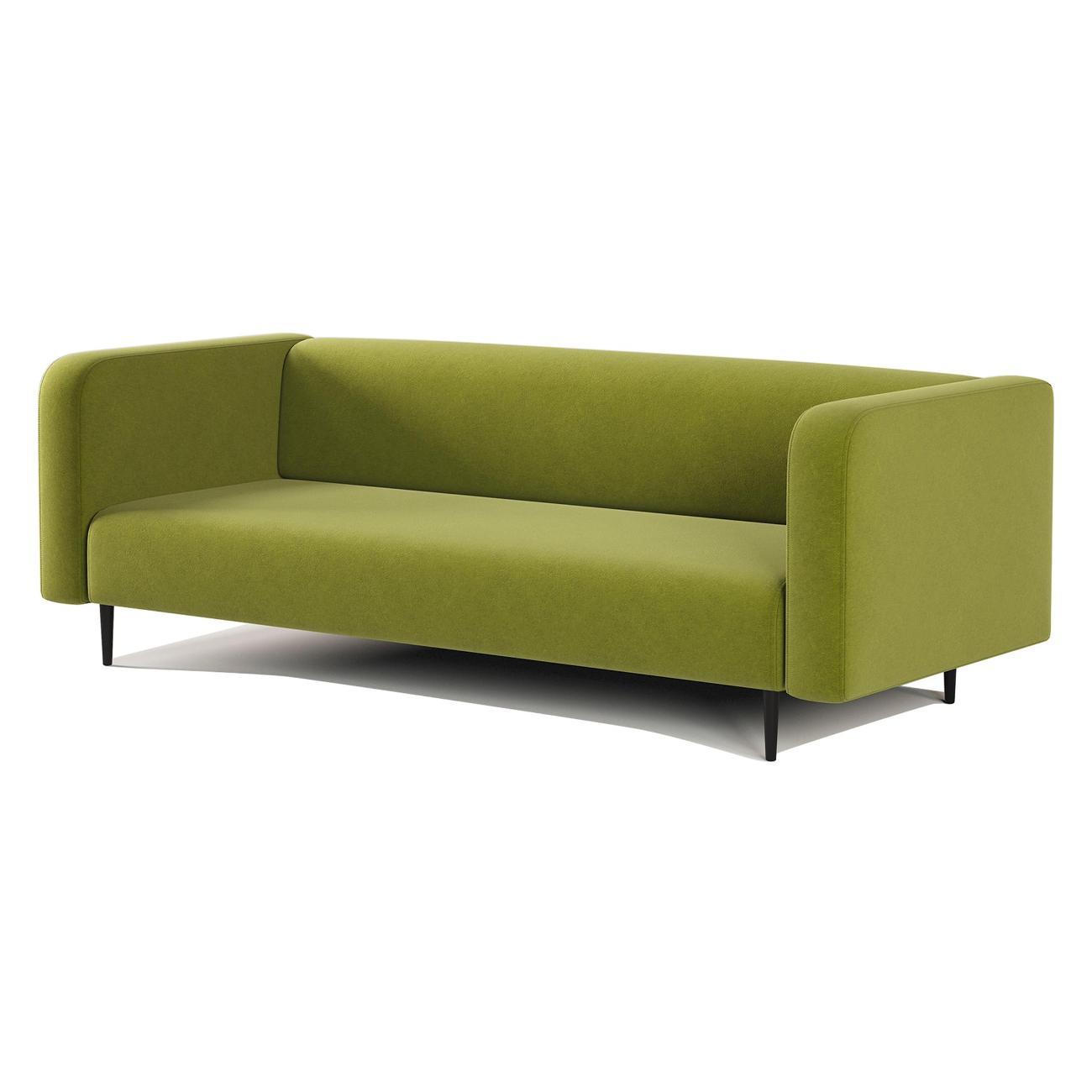 Диван Шарм-Дизайн офисный 3-х местный Акцент, прямой велюр зеленый