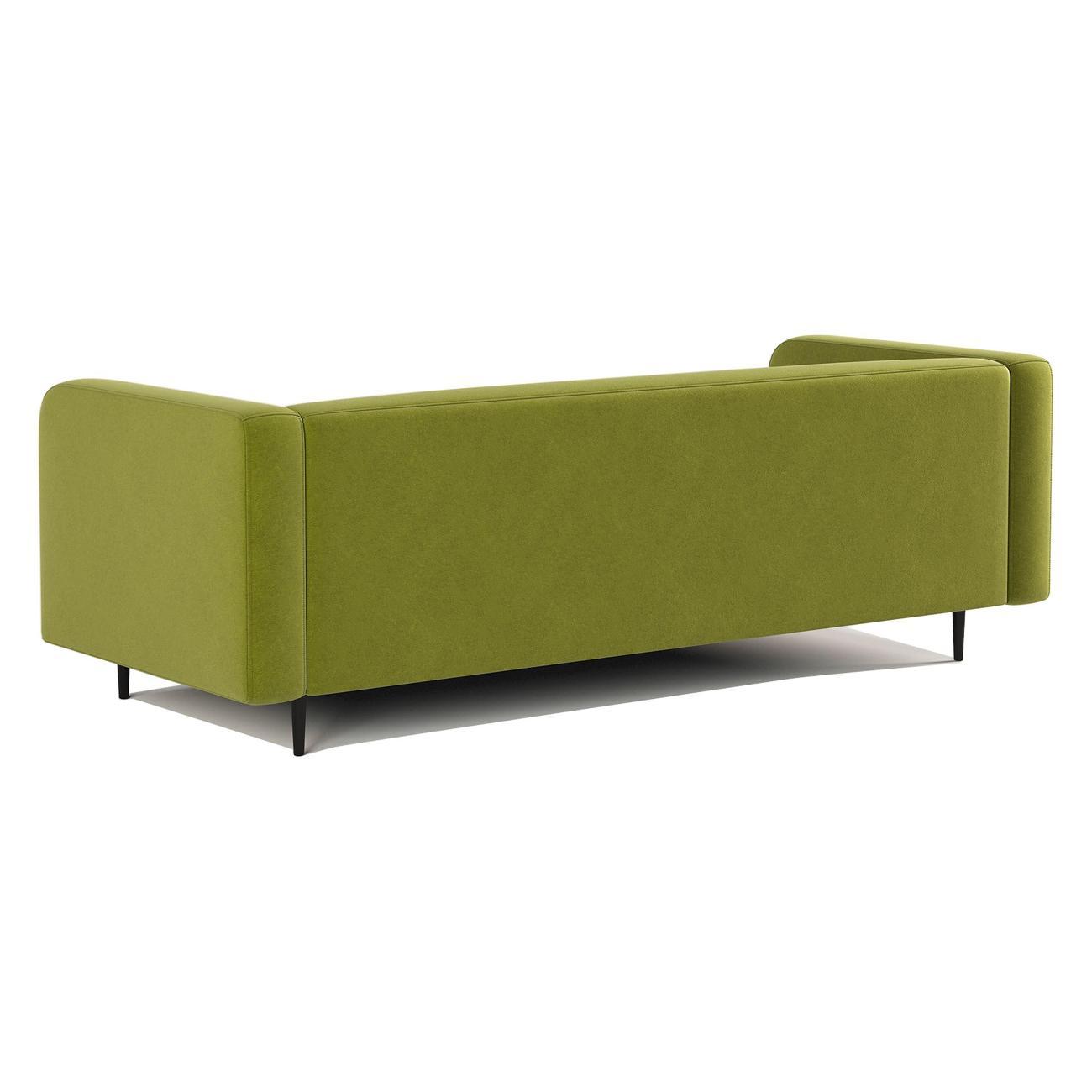 Диван Шарм-Дизайн офисный 3-х местный Акцент, прямой велюр зеленый