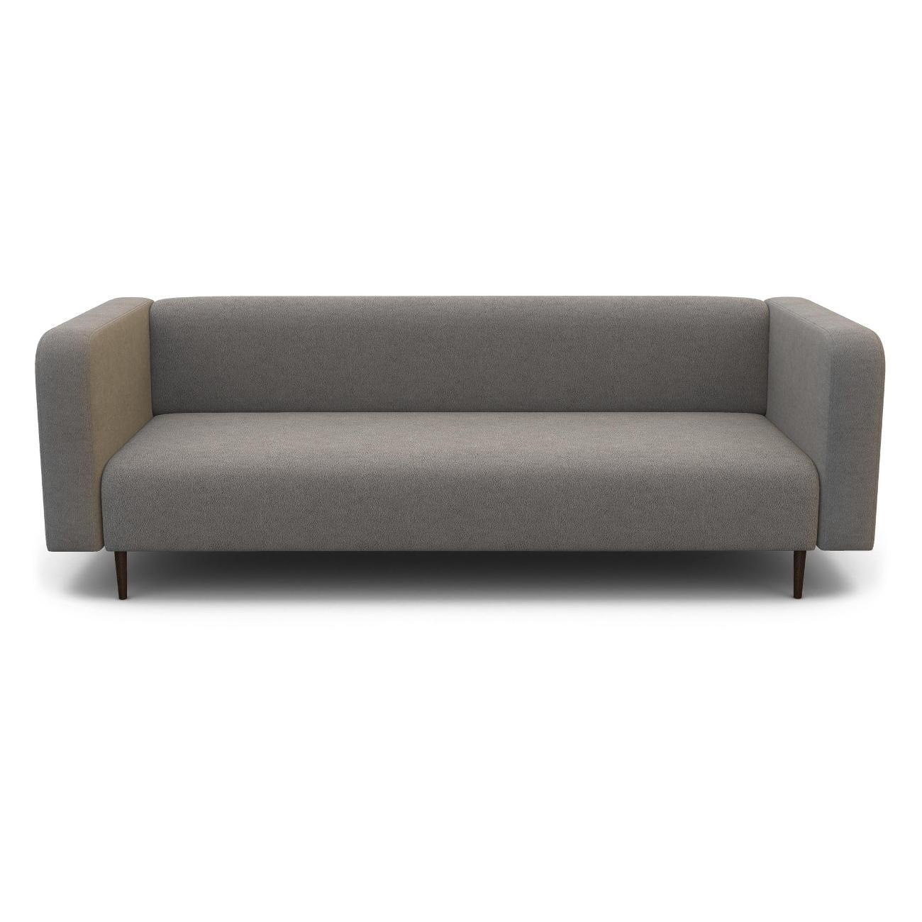 Диван Шарм-Дизайн офисный 3-х местный Акцент, прямой велюр серый