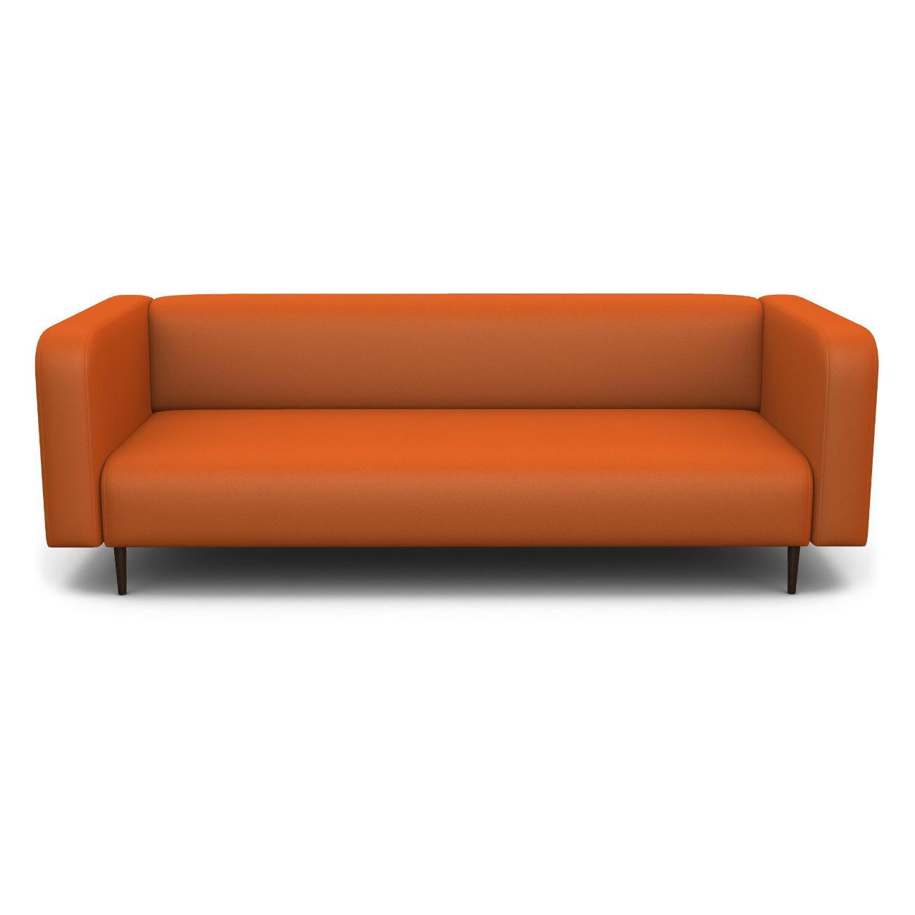 Диван Шарм-Дизайн офисный 3-х местный Акцент, прямой оранжевый