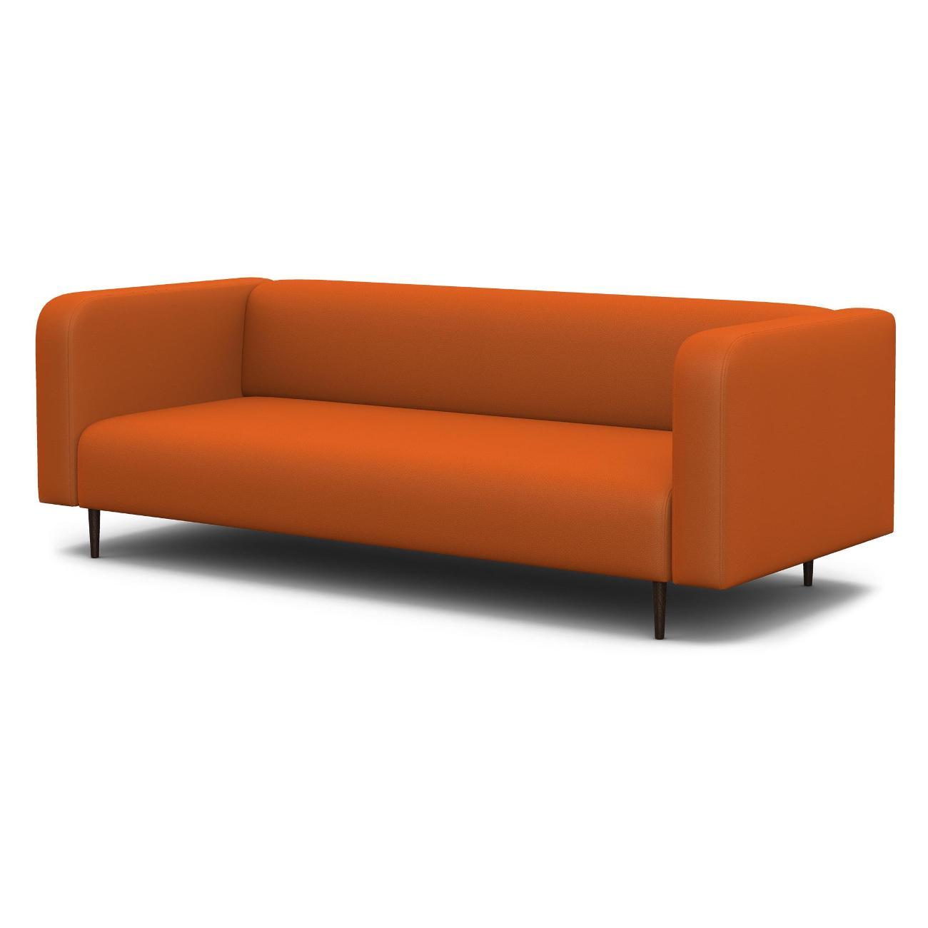 Диван Шарм-Дизайн офисный 3-х местный Акцент, прямой оранжевый