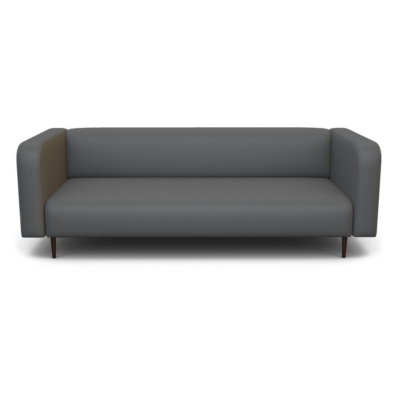 Диван Шарм-Дизайн офисный 3-х местный Акцент, прямой экокожа серый