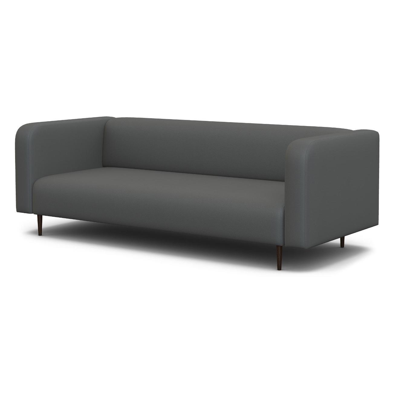 Диван Шарм-Дизайн офисный 3-х местный Акцент, прямой экокожа серый