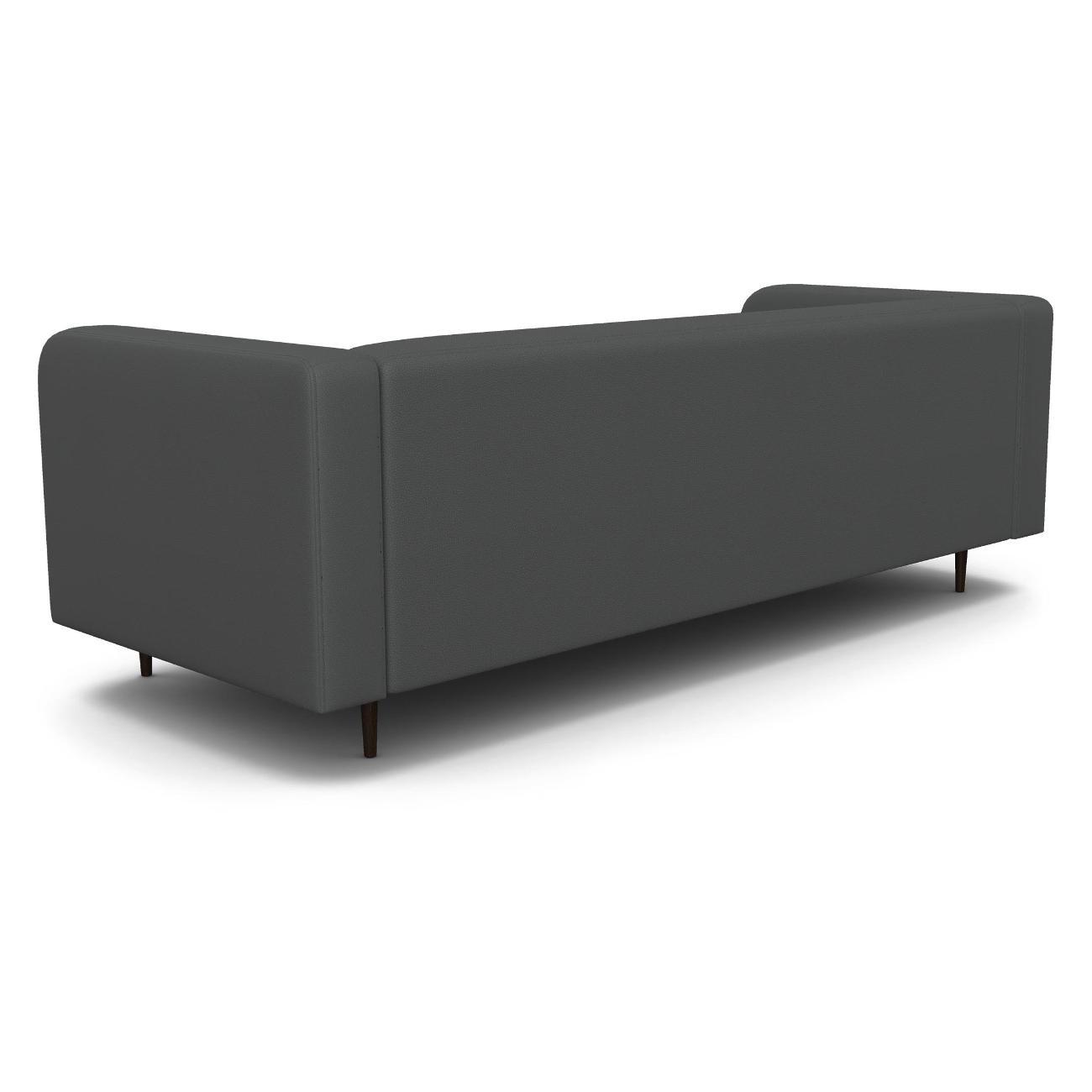 Диван Шарм-Дизайн офисный 3-х местный Акцент, прямой экокожа серый