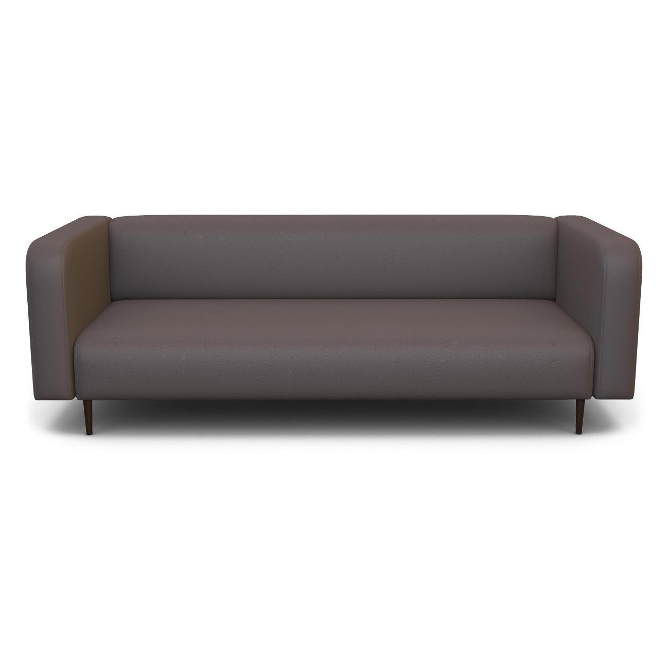 Диван Шарм-Дизайн офисный 3-х местный Акцент, прямой темно-серый