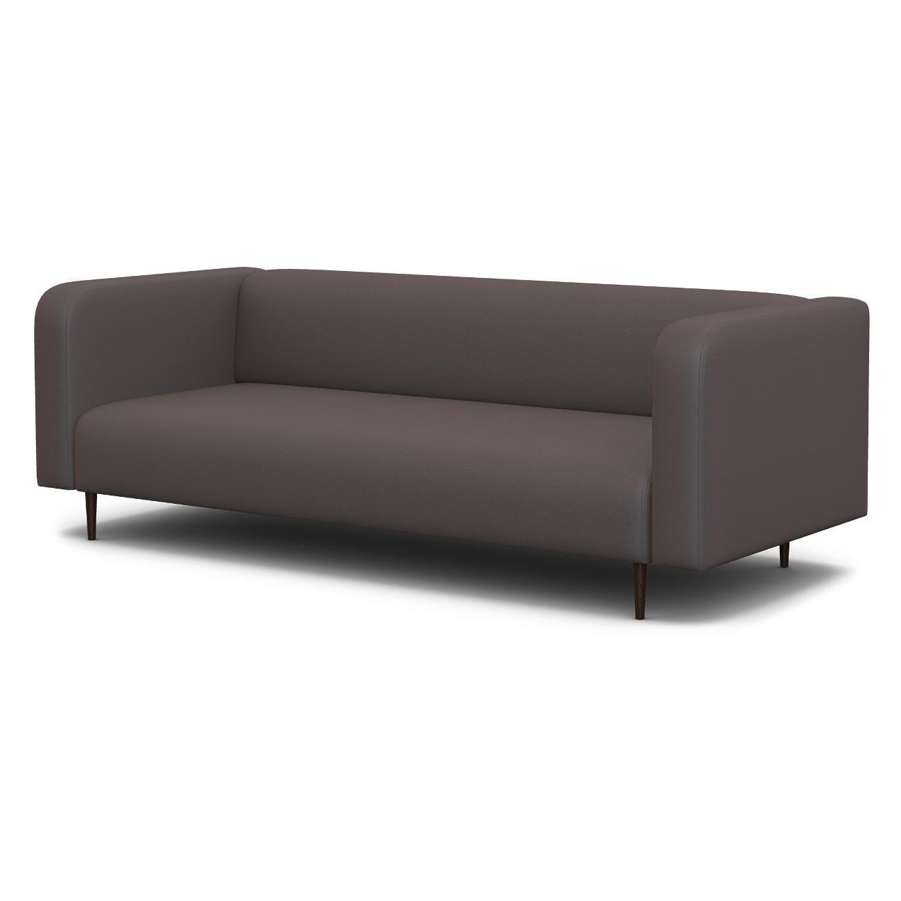 Диван Шарм-Дизайн офисный 3-х местный Акцент, прямой темно-серый