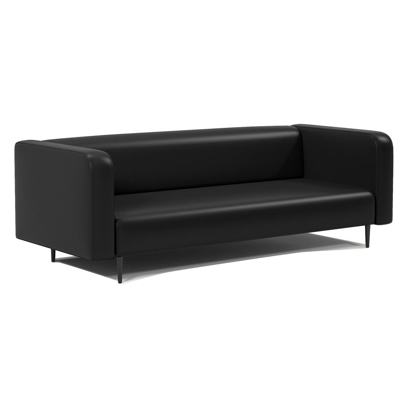 Диван Шарм-Дизайн офисный 3-х местный Акцент, прямой экокожа черный