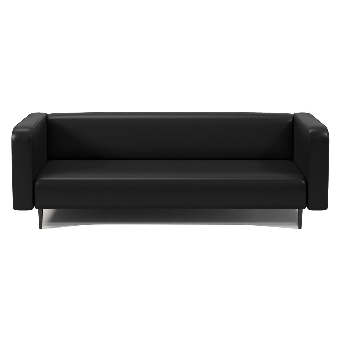 Диван Шарм-Дизайн офисный 3-х местный Акцент, прямой экокожа черный