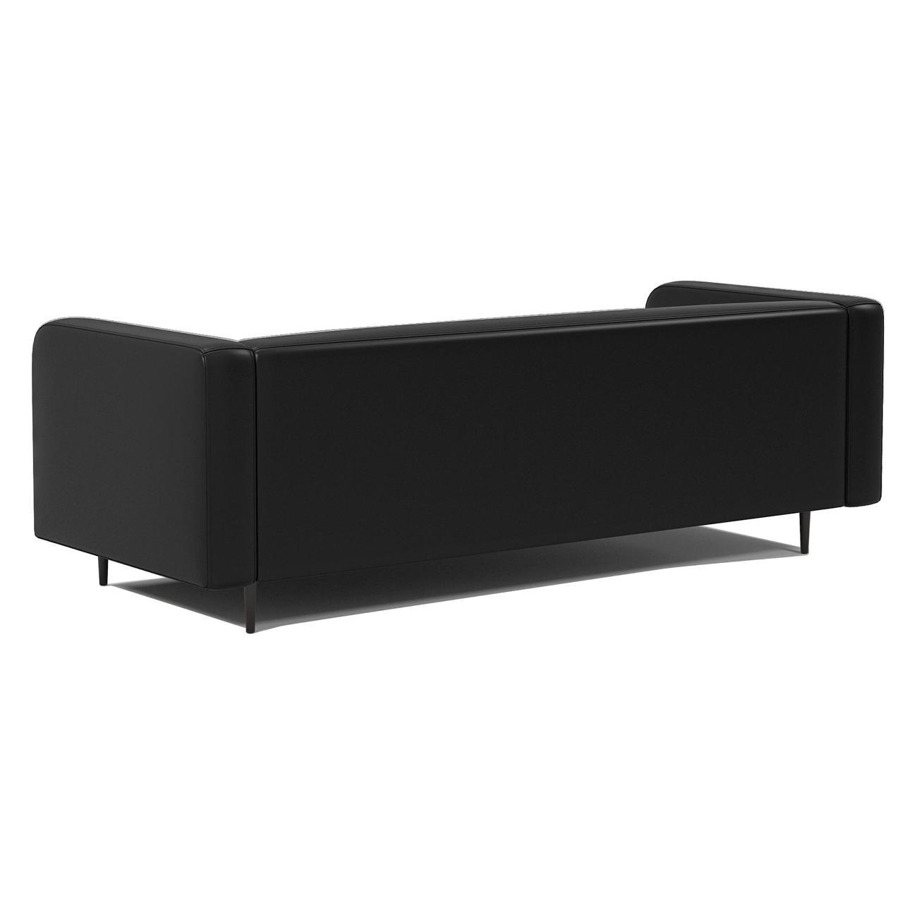 Диван Шарм-Дизайн офисный 3-х местный Акцент, прямой экокожа черный