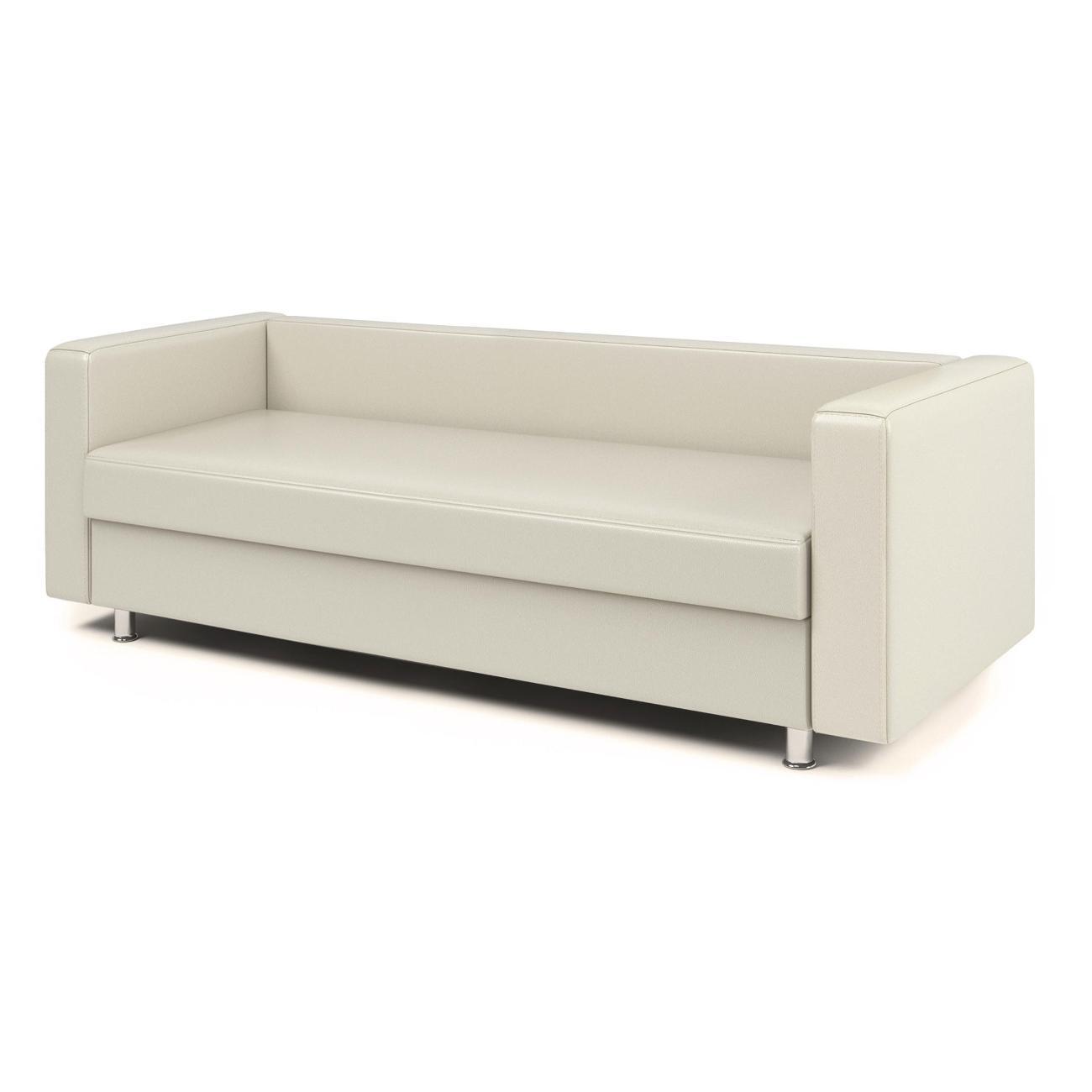 Диван Шарм-Дизайн офисный 3-х местный Бит, прямой экокожа беж