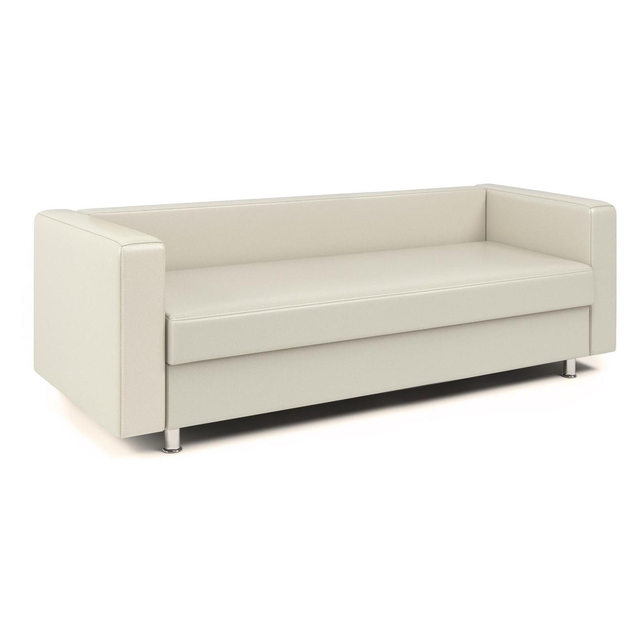 Диван Шарм-Дизайн офисный 3-х местный Бит, прямой экокожа беж