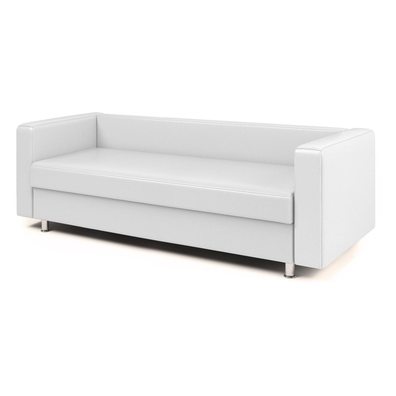 Диван Шарм-Дизайн офисный 3-х местный Бит, прямой экокожа белый