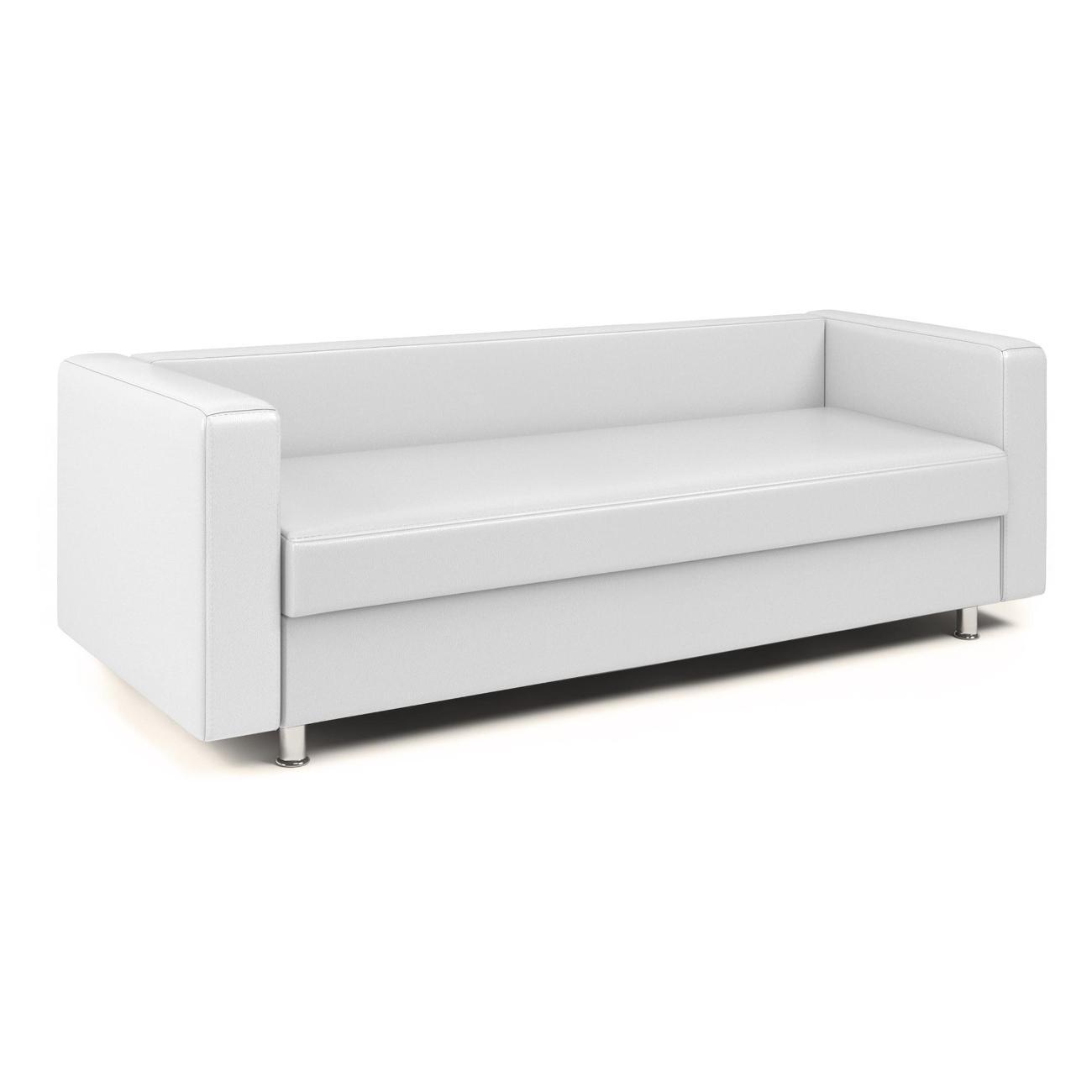 Диван Шарм-Дизайн офисный 3-х местный Бит, прямой экокожа белый