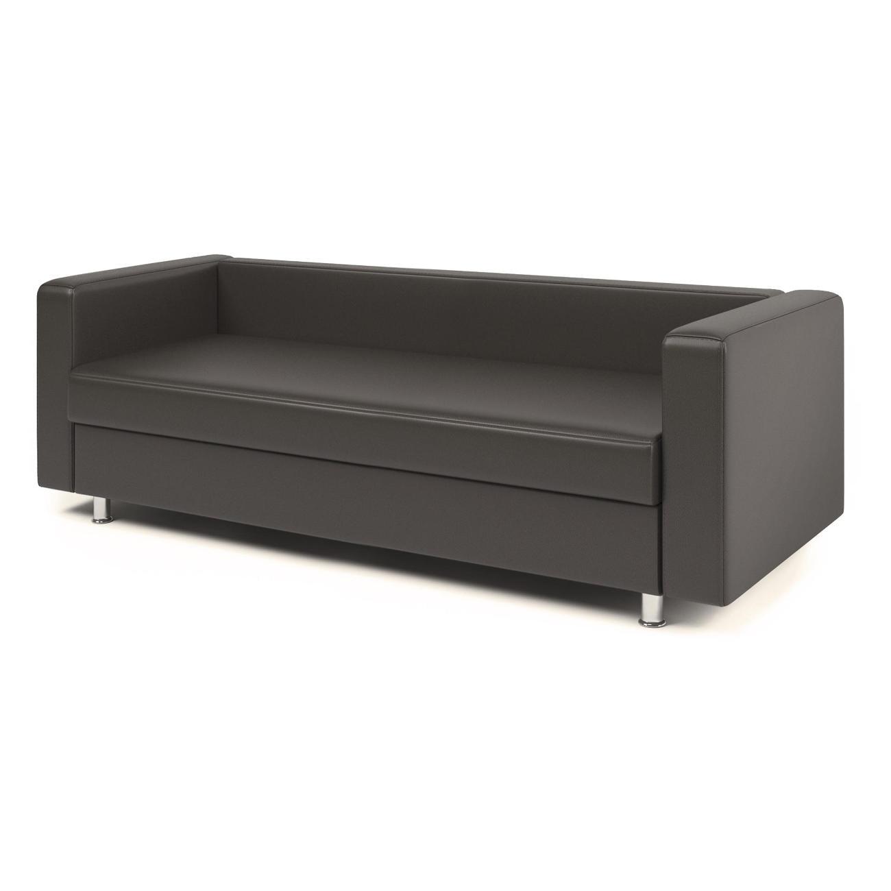 Диван Шарм-Дизайн офисный 3-х местный Бит, прямой коричневый