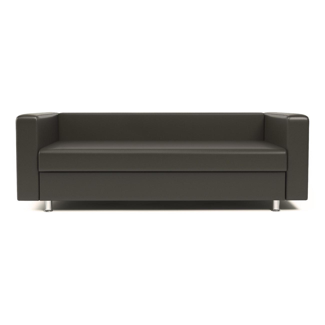 Диван Шарм-Дизайн офисный 3-х местный Бит, прямой коричневый