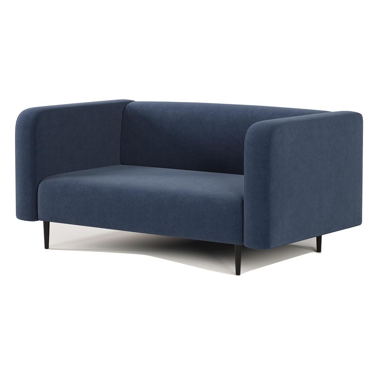 Диван Шарм-Дизайн офисный Акцент, прямой велюр Ультра миднайт