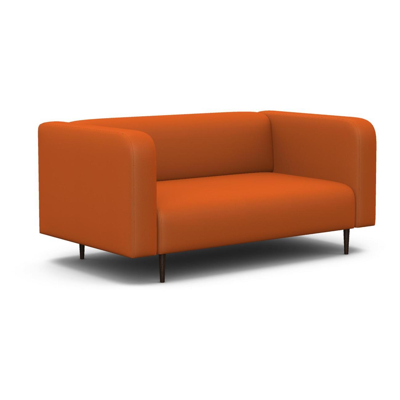 Диван Шарм-Дизайн офисный Акцент, прямой экокожа оранжевый