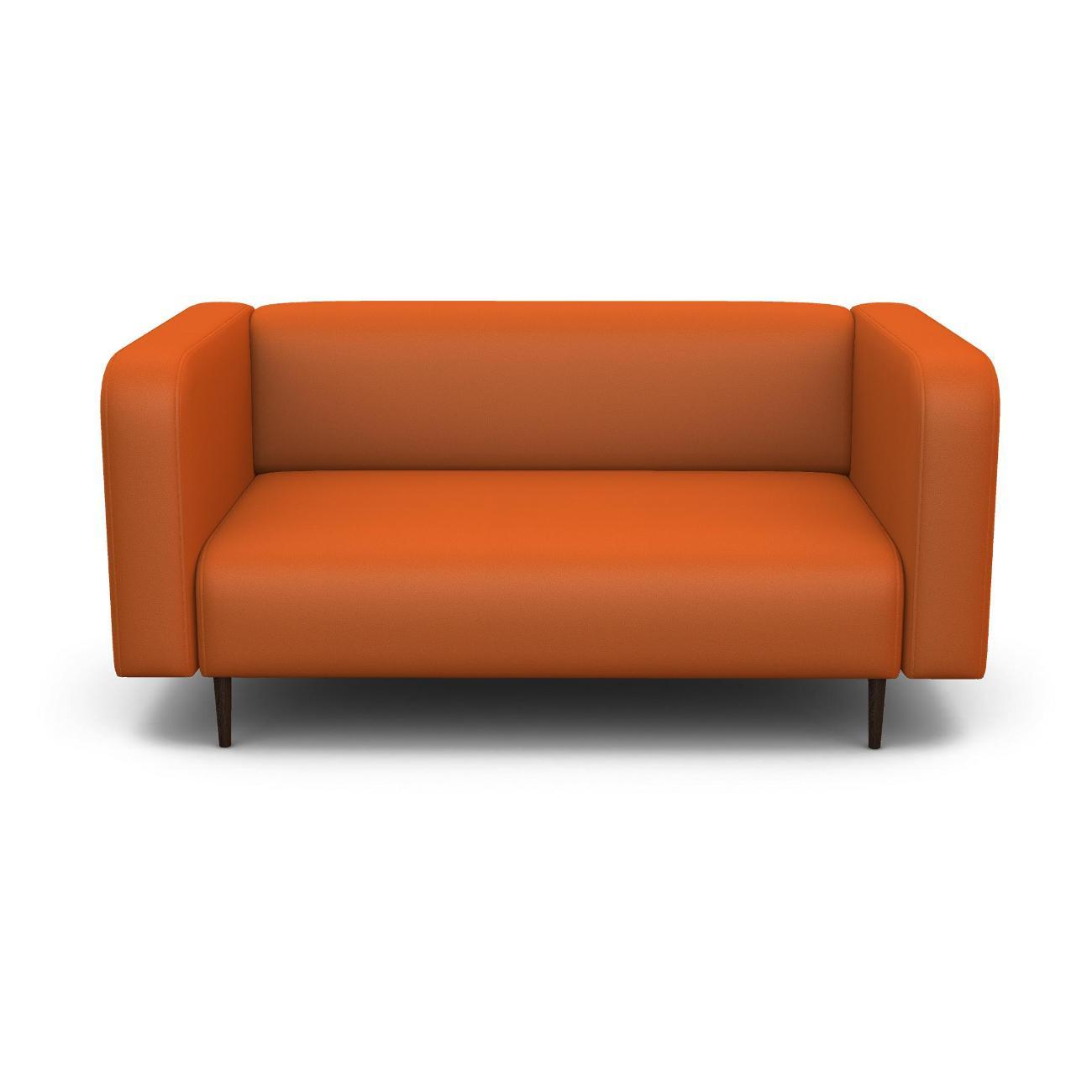 Диван Шарм-Дизайн офисный Акцент, прямой экокожа оранжевый
