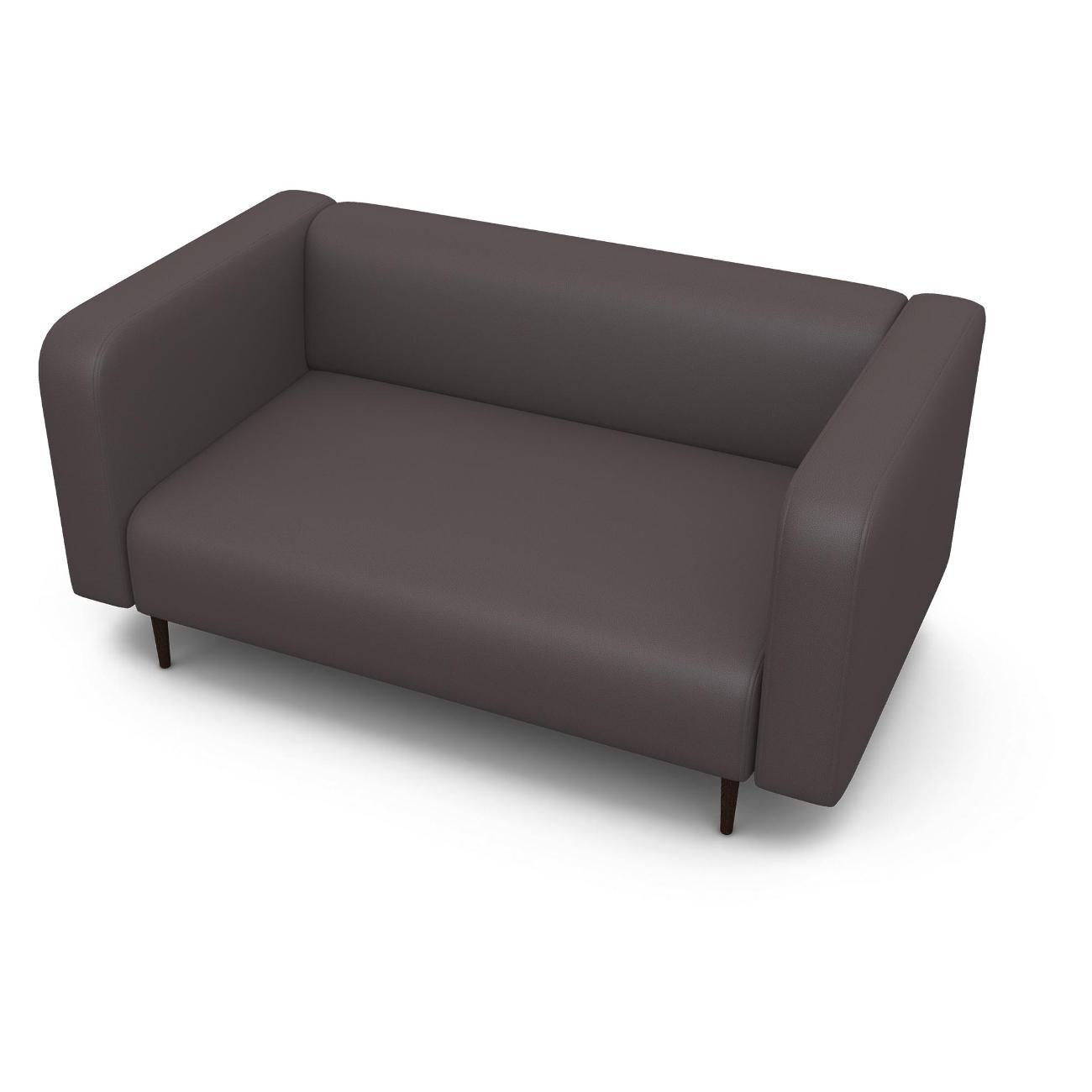 Диван Шарм-Дизайн офисный Акцент, прямой экокожа темно-серый