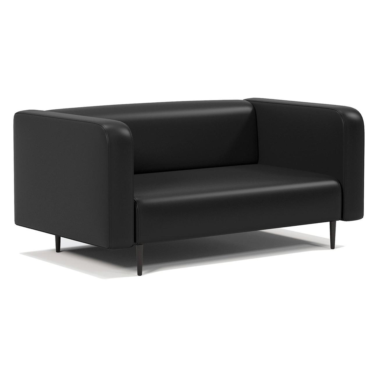 Диван Шарм-Дизайн офисный Акцент, прямой экокожа черный