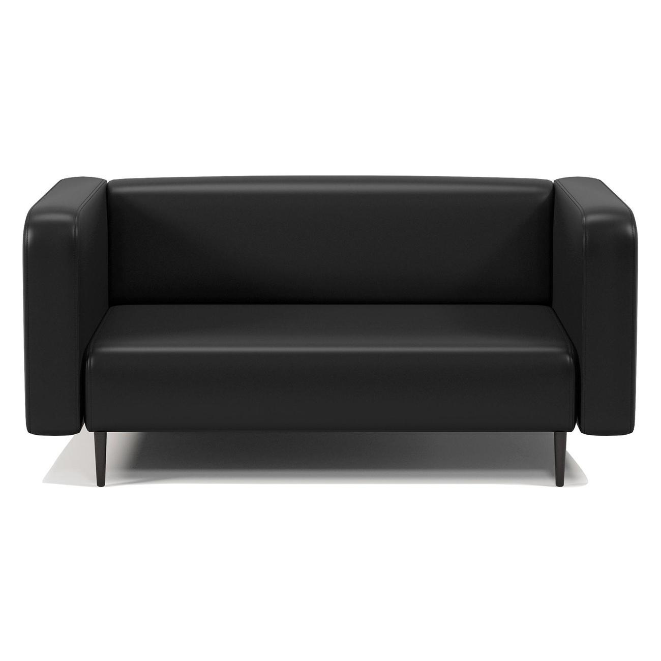 Диван Шарм-Дизайн офисный Акцент, прямой экокожа черный