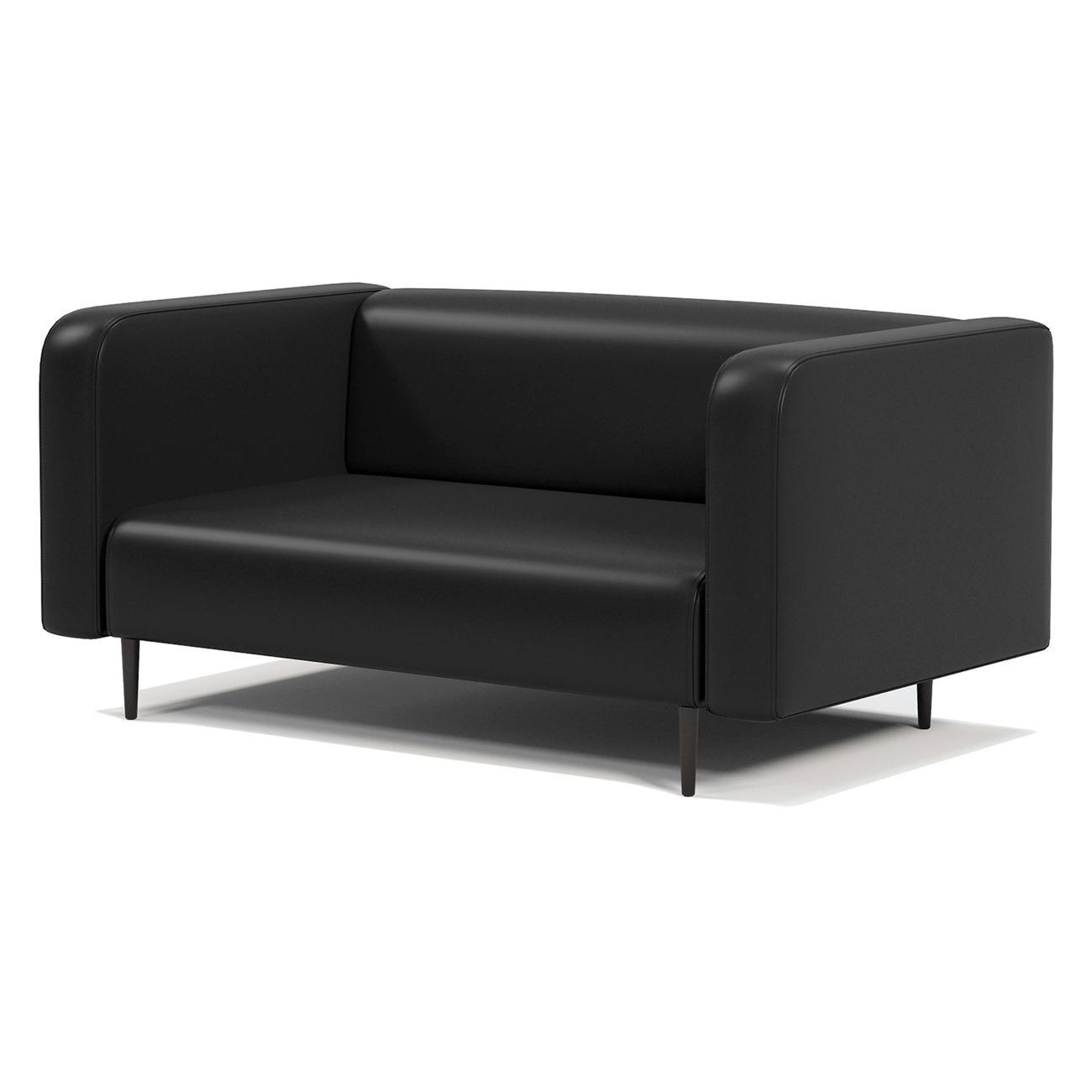 Диван Шарм-Дизайн офисный Акцент, прямой экокожа черный