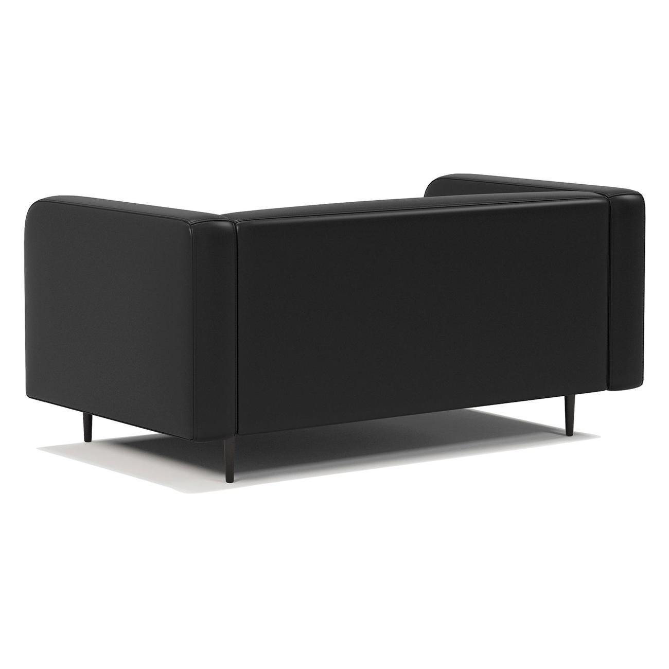 Диван Шарм-Дизайн офисный Акцент, прямой экокожа черный