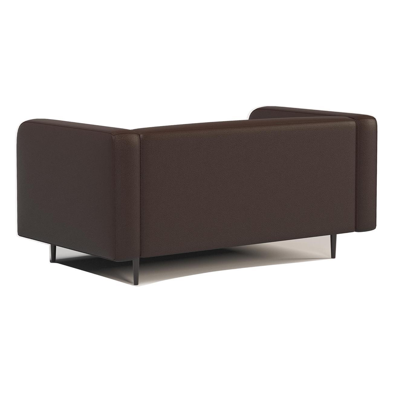 Диван Шарм-Дизайн офисный Акцент, прямой экокожа шоколад