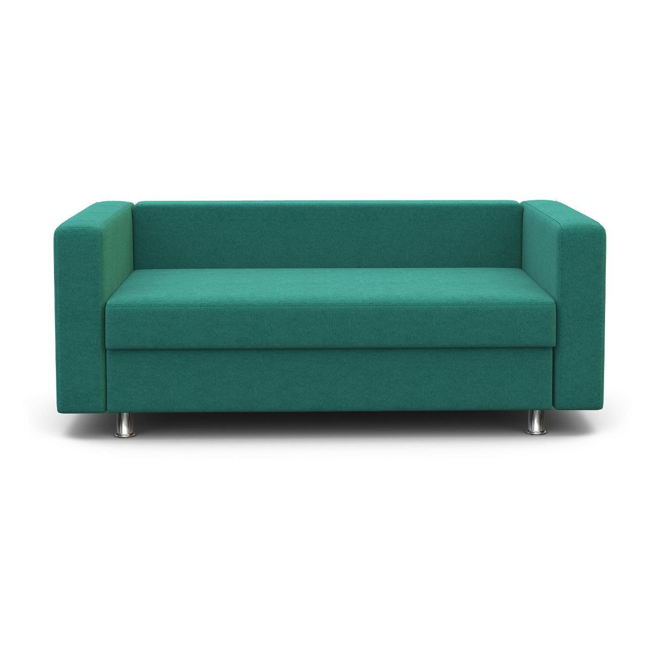 Диван Шарм-Дизайн офисный Бит, прямой велюр бирюзовый