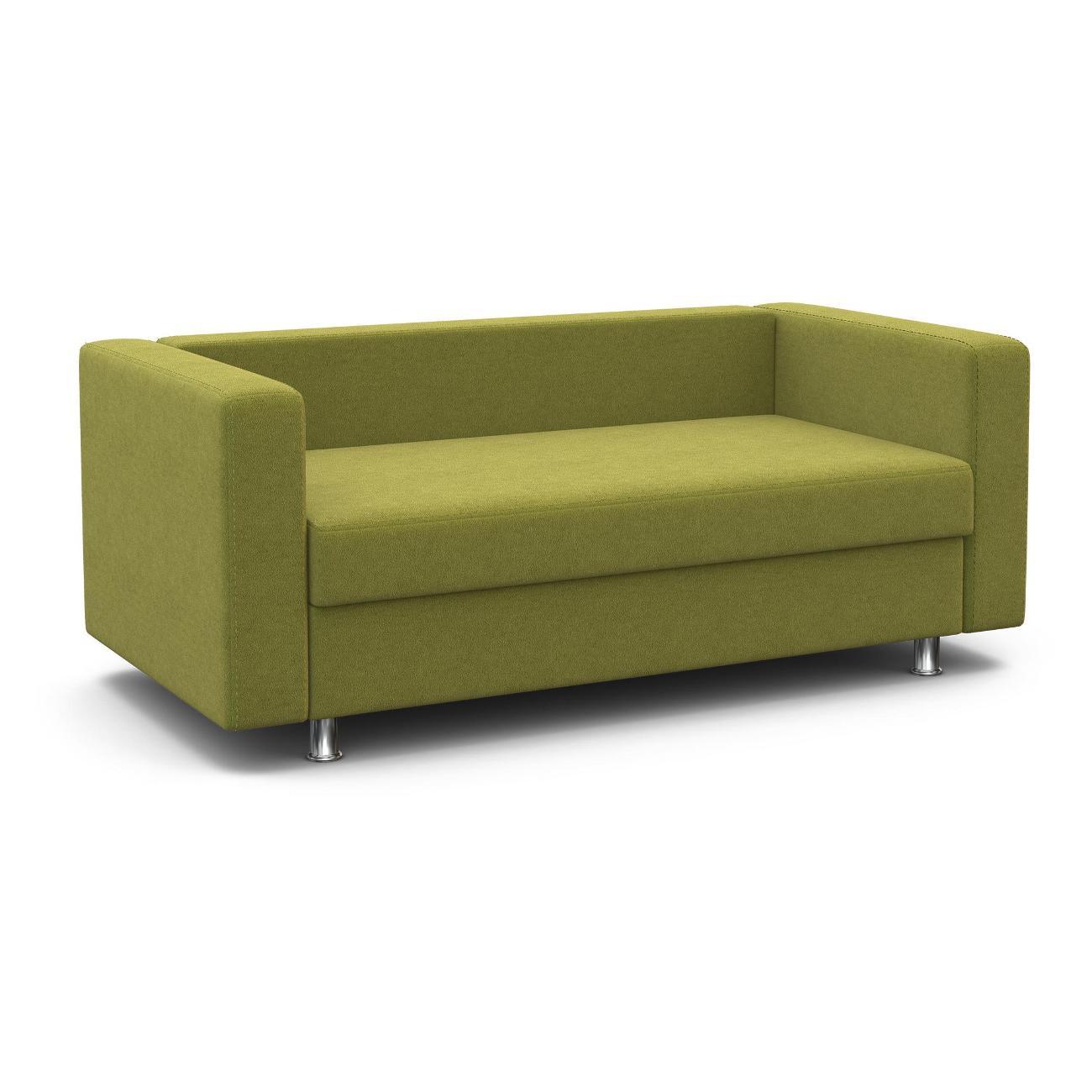 Диван Шарм-Дизайн офисный Бит, прямой велюр зеленый