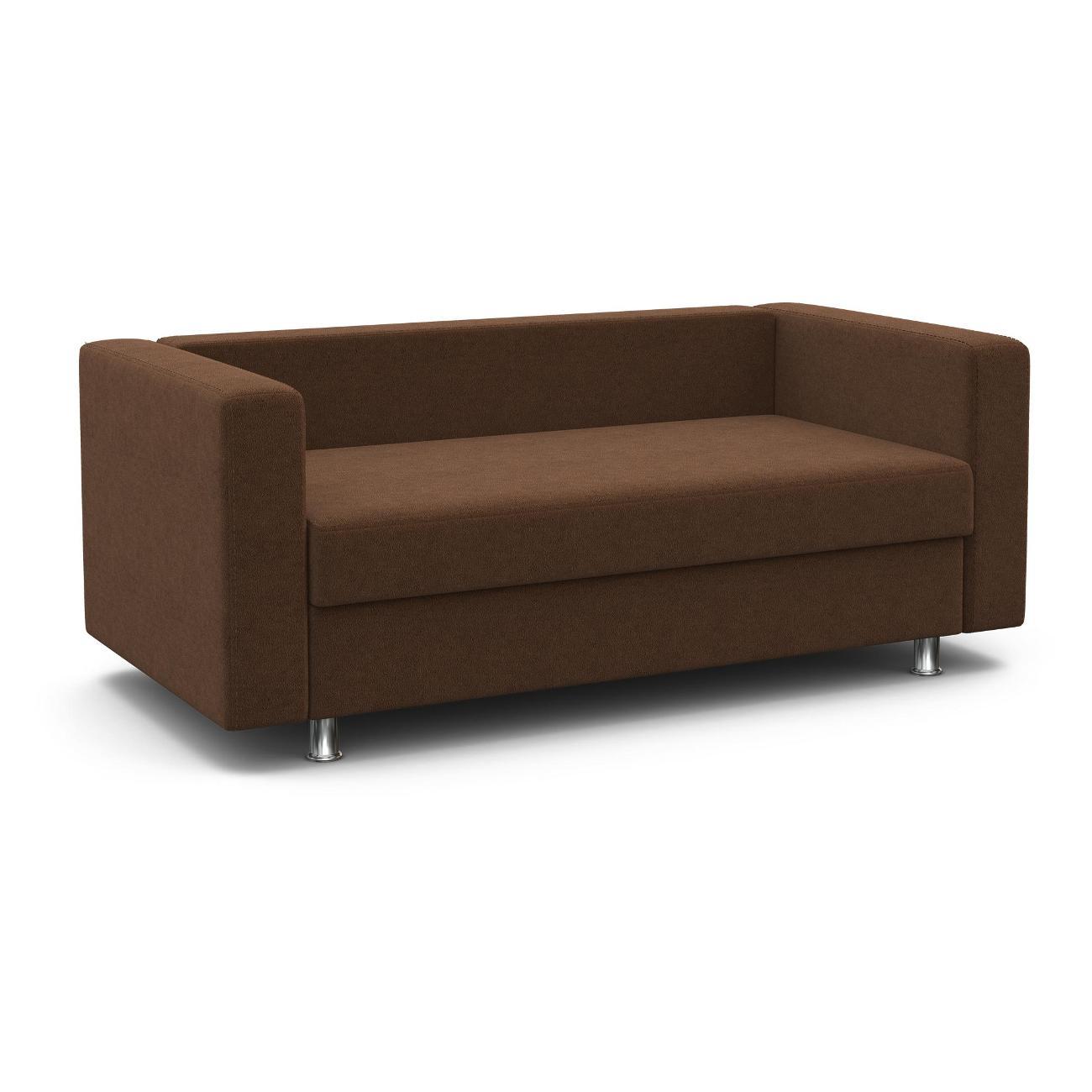 Диван Шарм-Дизайн офисный Бит, прямой велюр коричневый