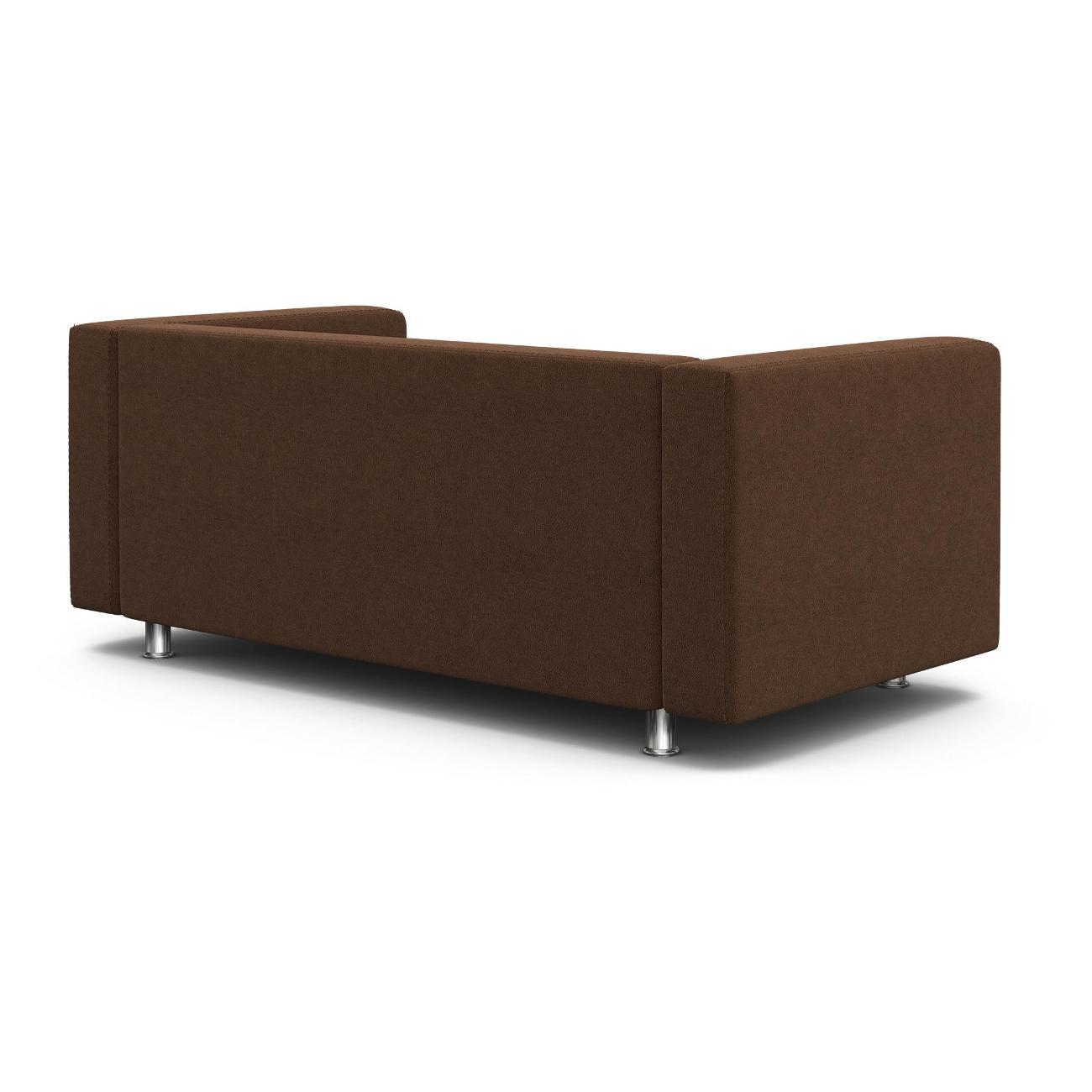 Диван Шарм-Дизайн офисный Бит, прямой велюр коричневый